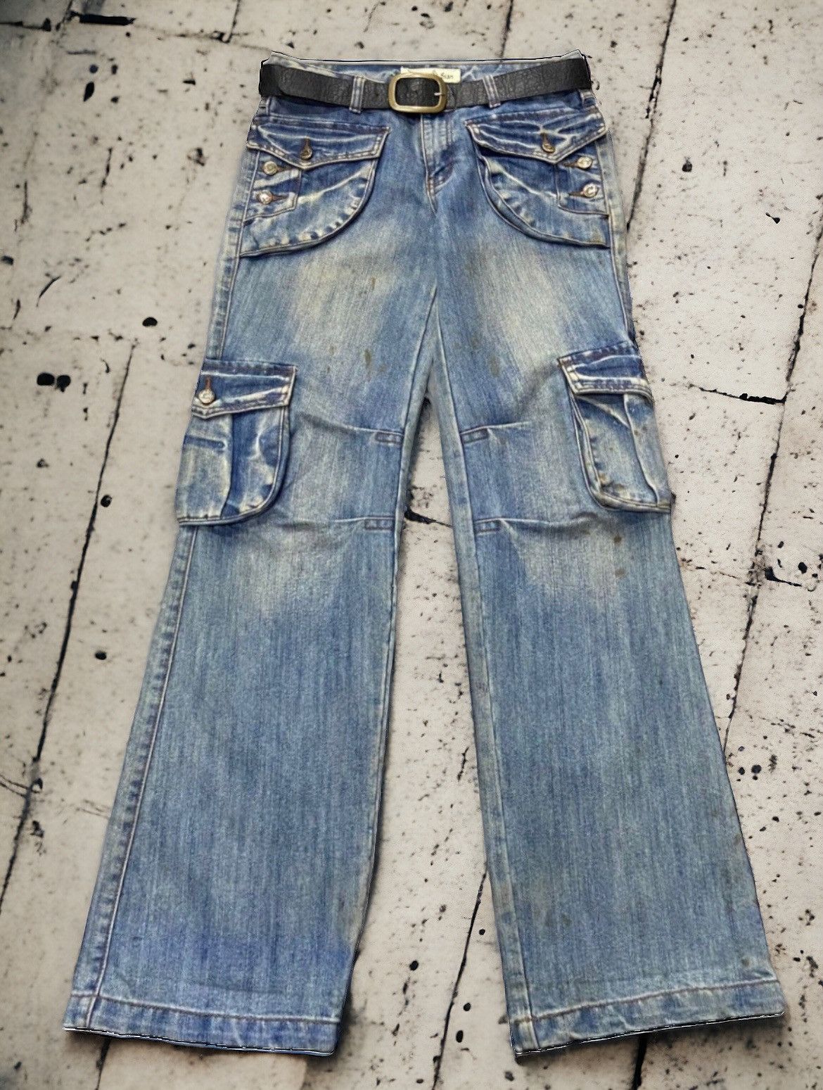 LGB Kapital Junya Style Flared Jeans With Leather Belt