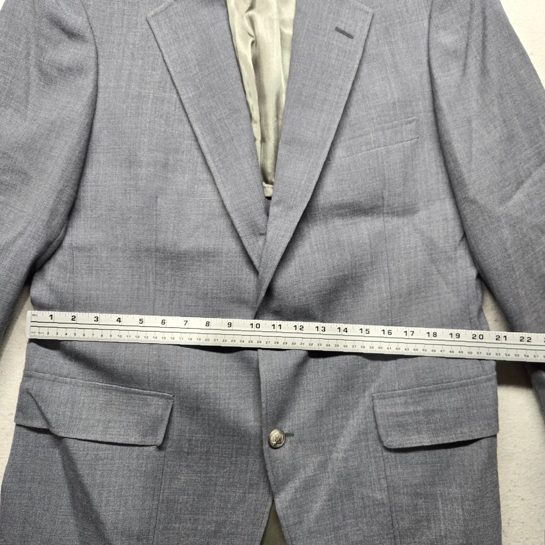 Vintage Nino Cerruti Rue Royale Two Button Suit Jacket Gray Adult Men's Size L Large Size 42R - 4 Thumbnail