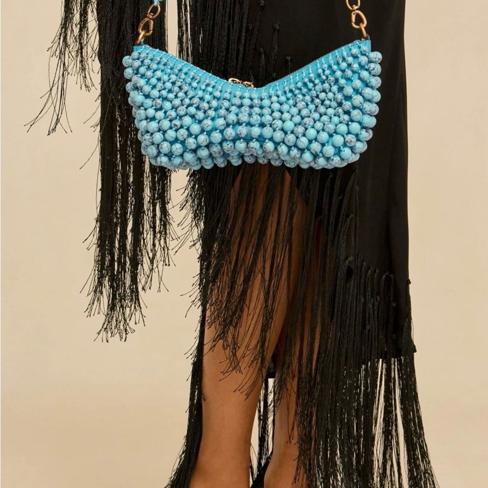 Cult Gaia cult gaia Turquoise Beaded Shoulder Bag-full inclusion Size ONE SIZE - 13 Thumbnail