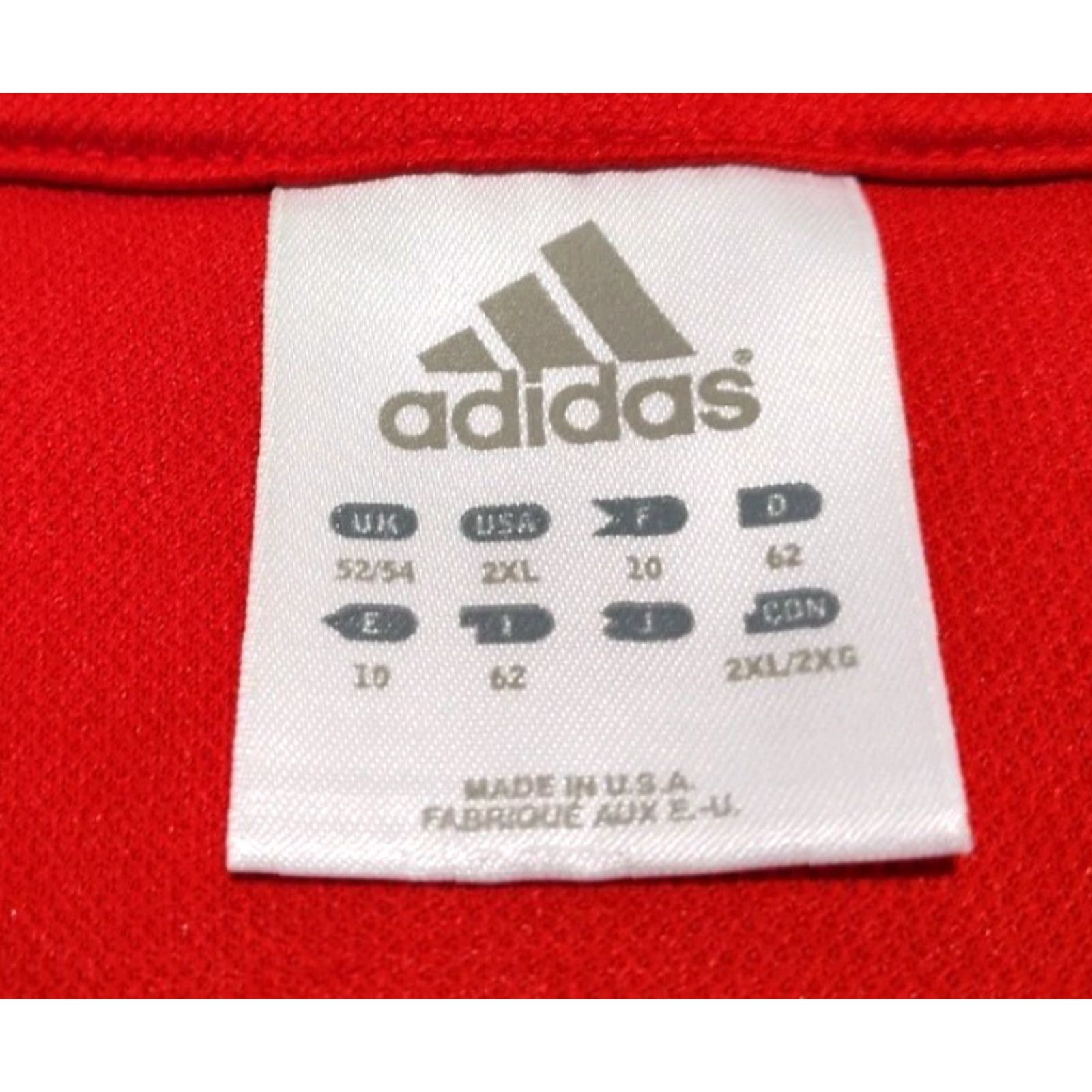Adidas Vtg Adidas Climalite Wisconsin Badgers Soccer Shirt Made In USA 2XL Red White Size US XXL / EU 58 / 5 - 6 Thumbnail