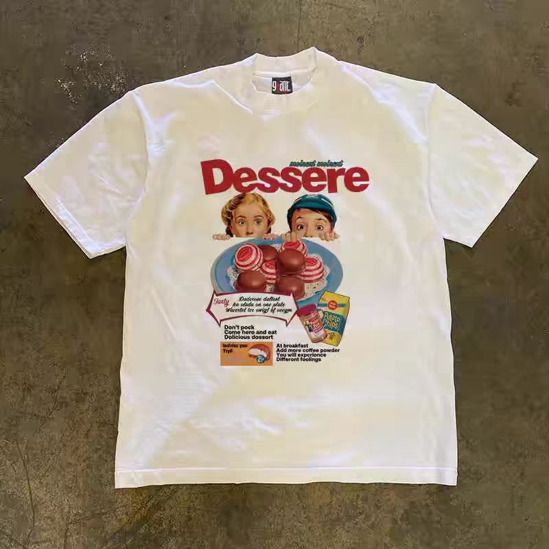Japanese Brand × Vintage White street fashion retro food print cotton t-shirt Size US M / EU 48-50 / 2 - 1 Thumbnail