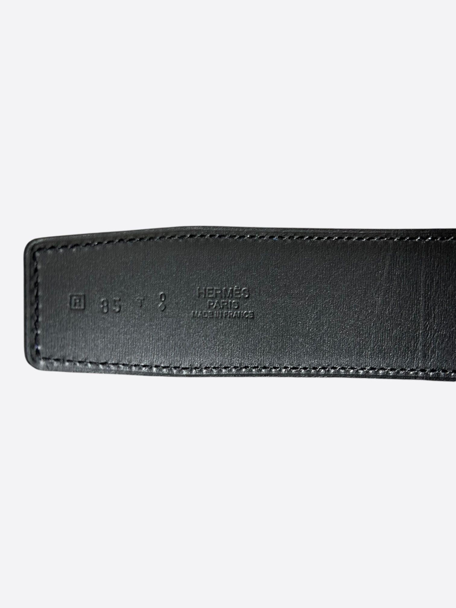 Hermes Hermes Blue & Black Constance Palladium Reversible Belt Size 30 - 3 Thumbnail