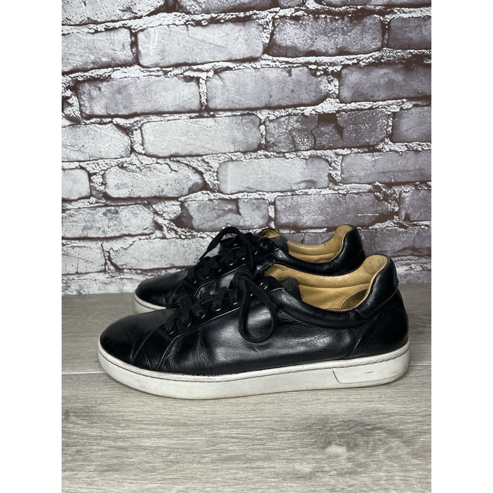 Magnanni Magnanni Elonso Black Leather Casual Lace Up Low Top Sneaker Size US 10 / EU 43 - 7 Thumbnail