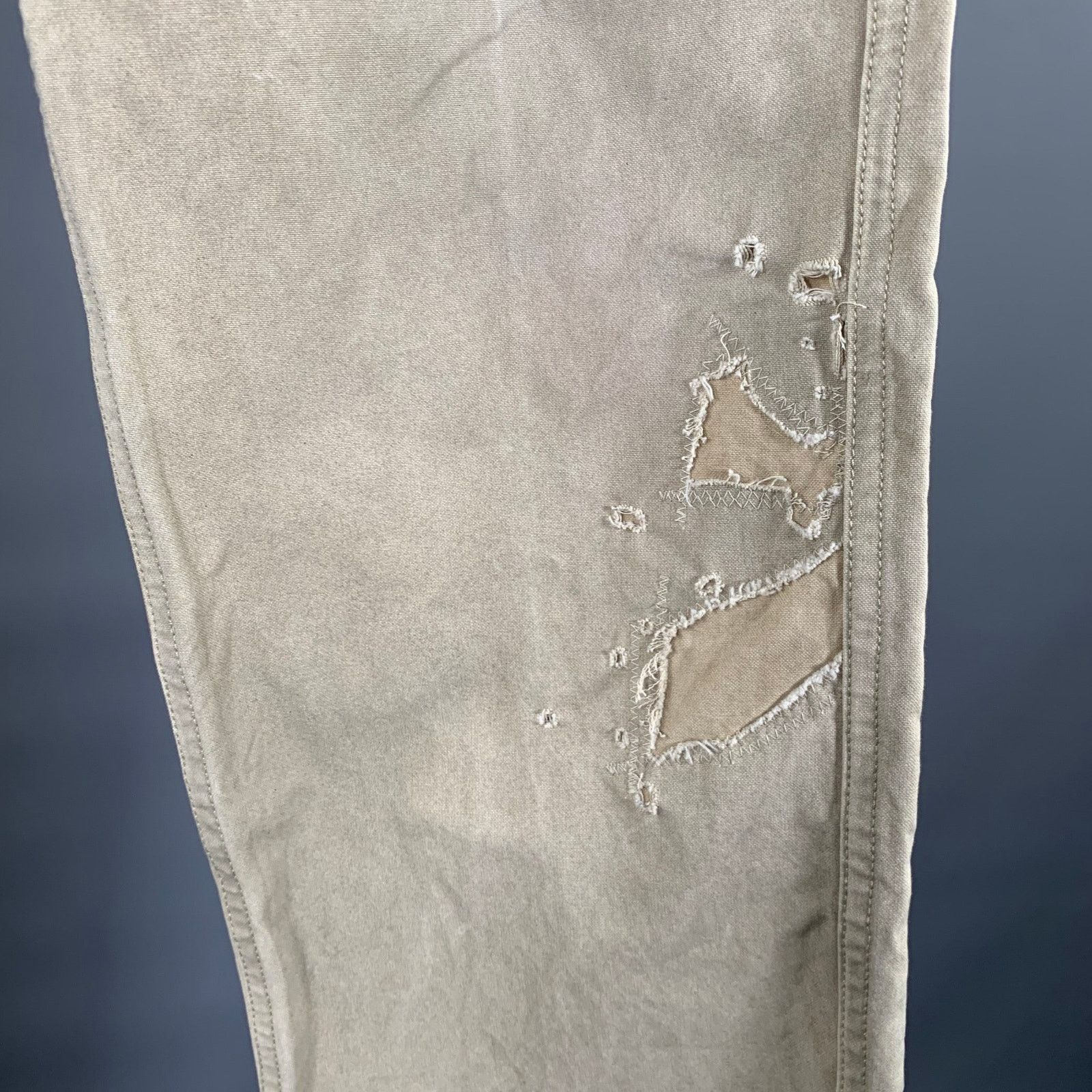 Visvim VISVIM Khaki Distressed Cotton Button Fly Casual Pants Size US 37 - 2 Thumbnail