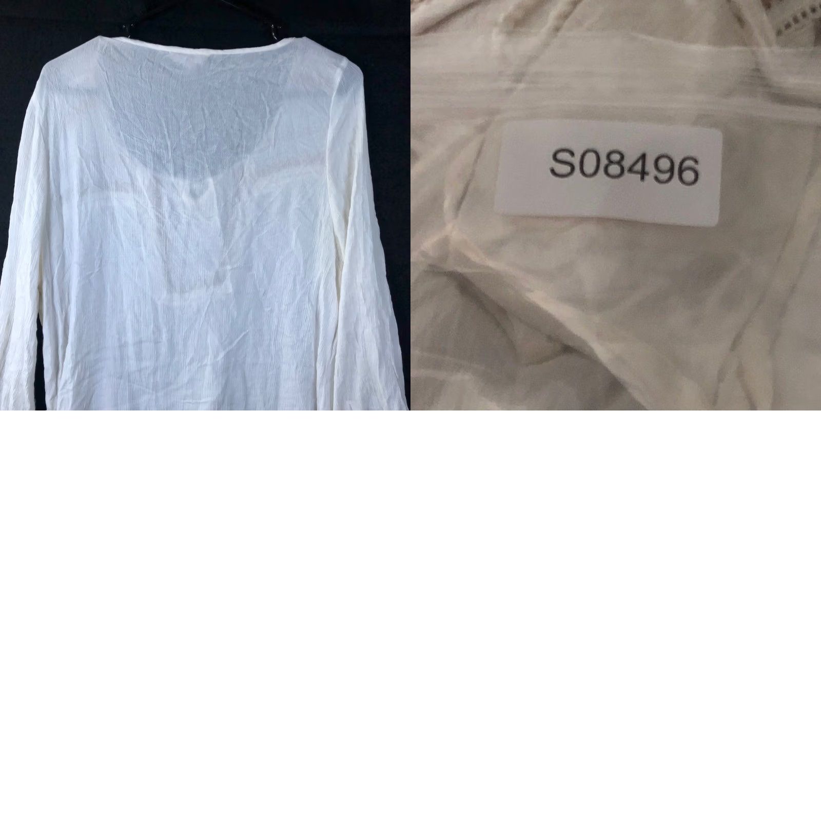 Vintage Anthology Shirt White Embroidered Sheer Long Sleeve 12 Viscose Womens Shirt Casual Workwear 100% Viscose XS-XL? Size XL / US 12-14 / IT 48-50 - 9 Thumbnail
