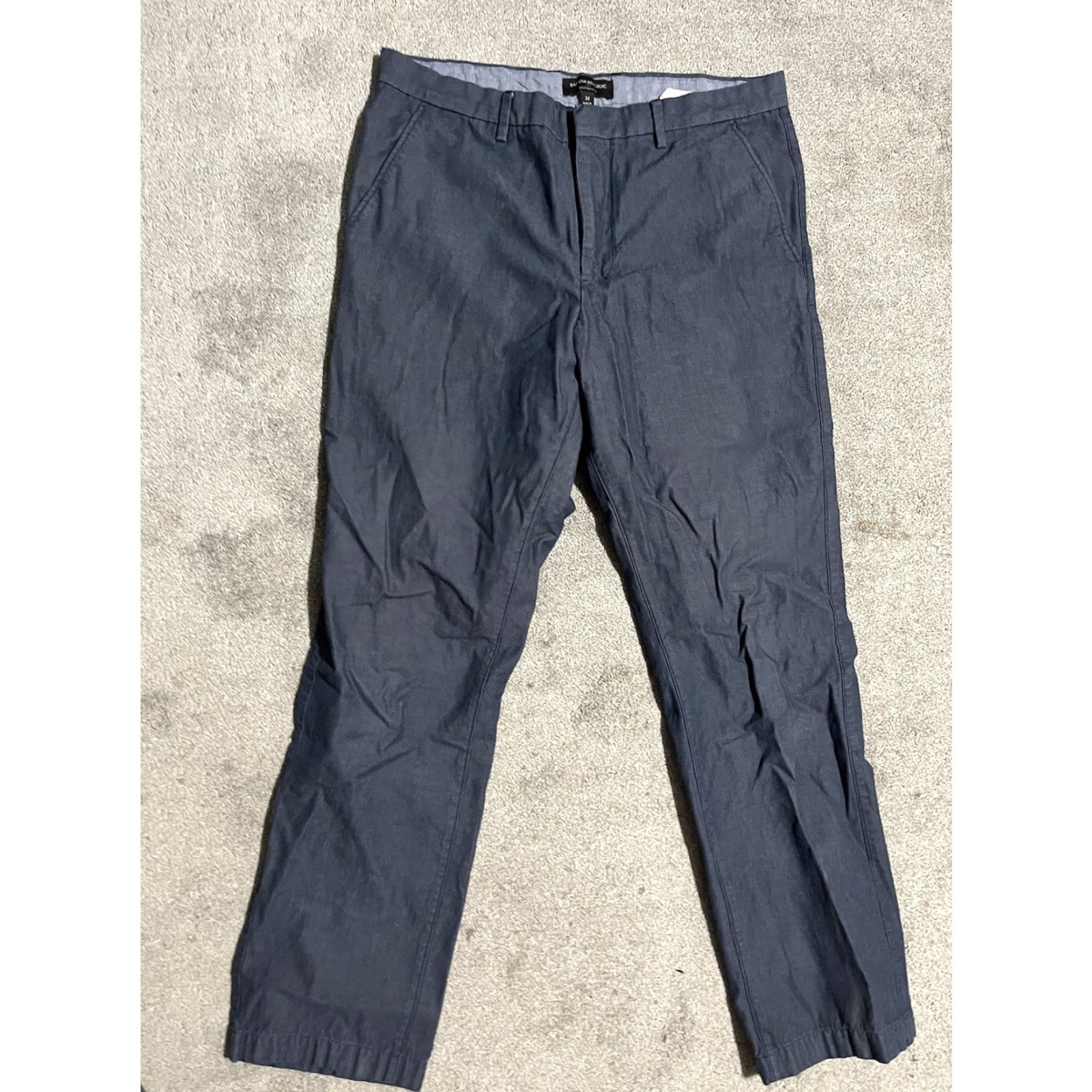 Banana Republic VINTAGE Banana Republic Kentfield Pant Straight Fit Dress Chino Sz 34x30 Blue Solid Size US 34 / EU 50 - 2 Thumbnail