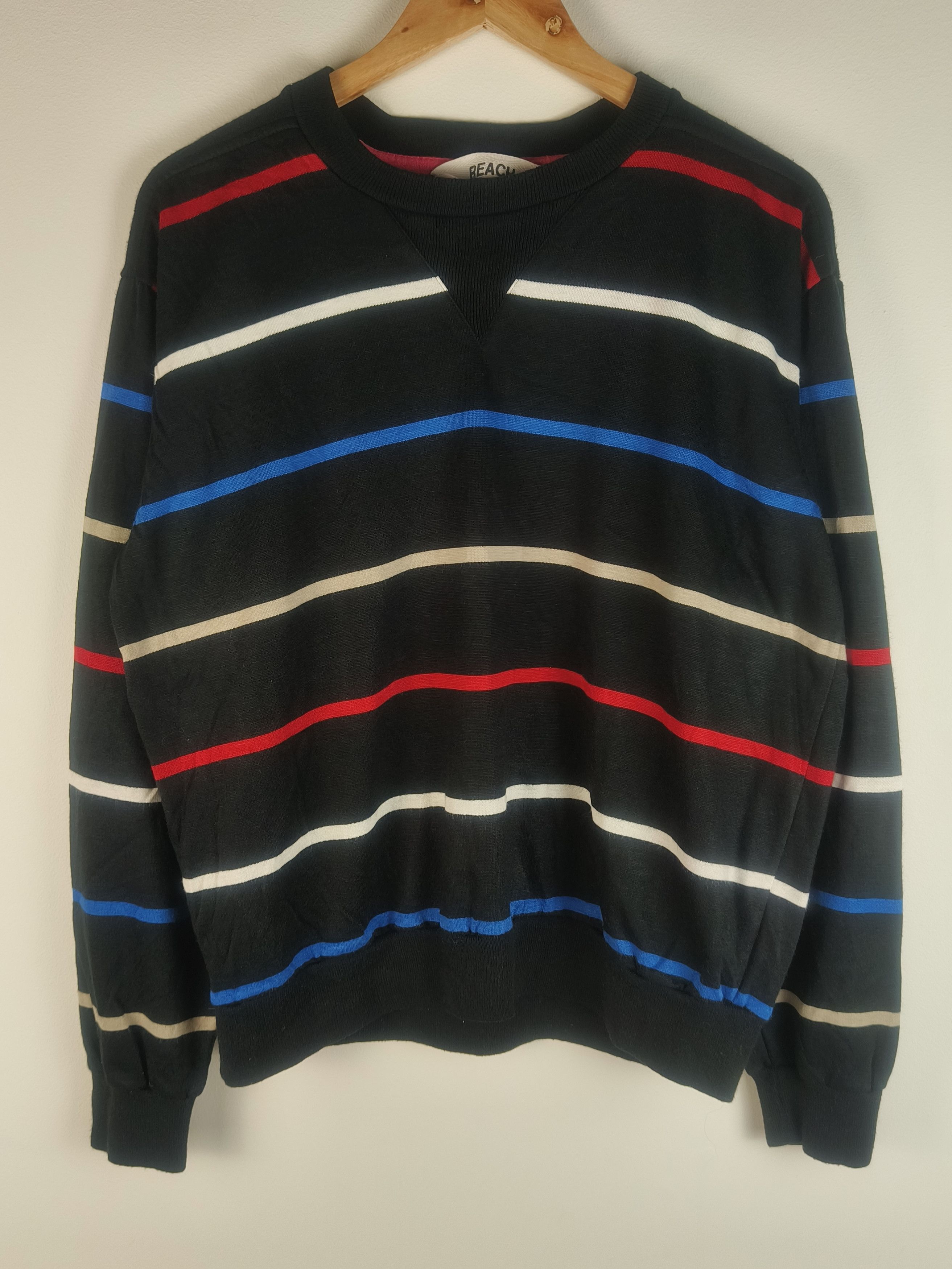 Vintage Reach Striped Crew Neck Sweater Size US L / EU 52-54 / 3 - 1 Thumbnail