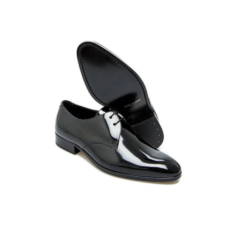 Saint Laurent Paris o1bcso1str1224 Wyatt Derbies In Shiny Leather in Black Size US 10 / EU 43 - 5 Thumbnail