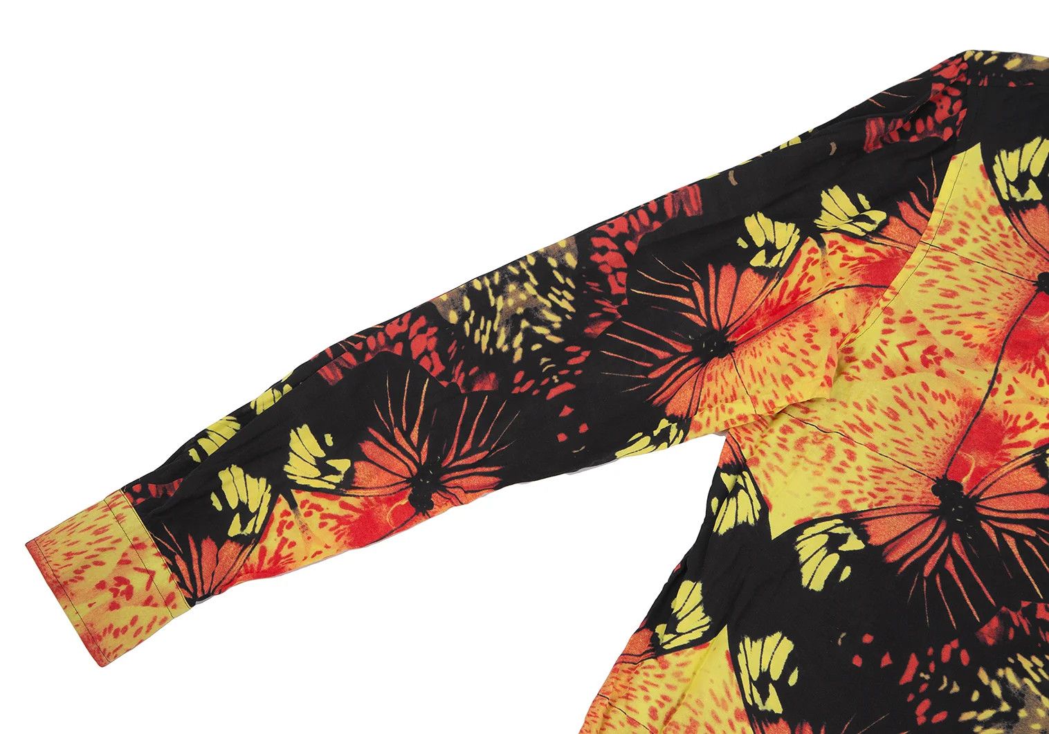 Jean Paul Gaultier Rayon Butterfly Graphic Shirt in Black Yellow Red Size US M / EU 48-50 / 2 - 7 Thumbnail