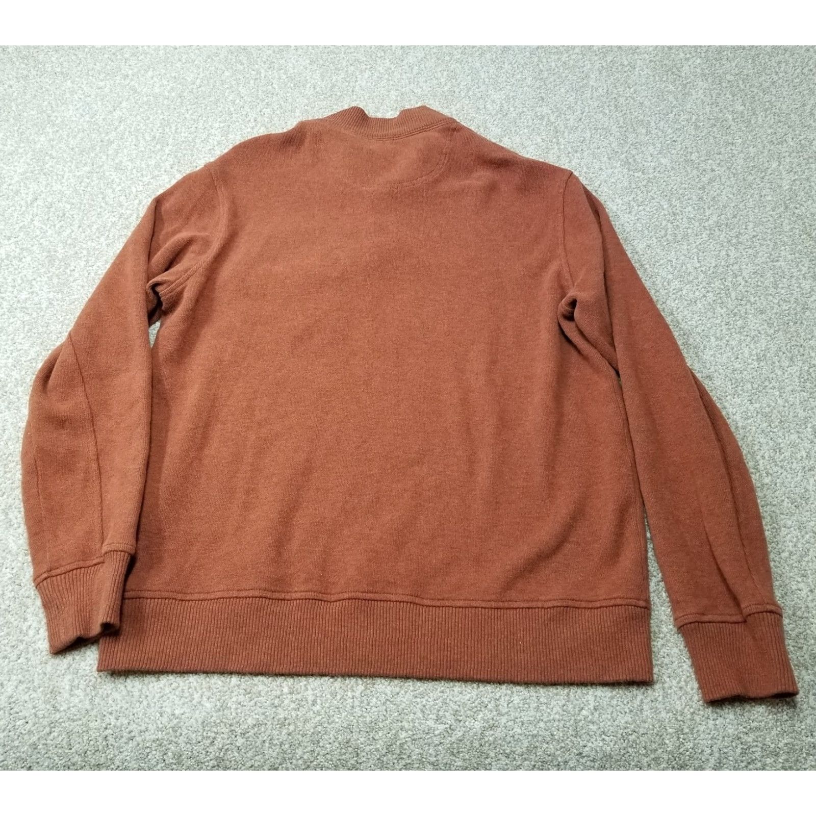 Lands' End Lands' End Sweater Men L Brown Red Collared Cotton Button Casual Pullover Size US L / EU 52-54 / 3 - 4 Thumbnail