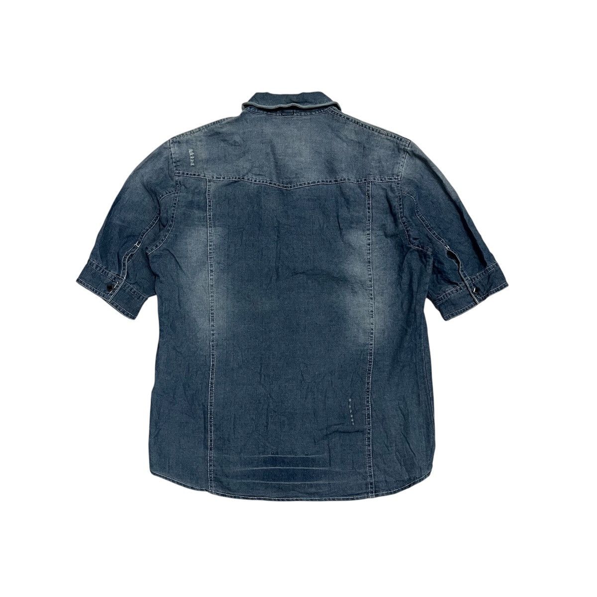 Le Grande Bleu (L.G.B.) Semanticdesign Poem Punk Western Distressed Denim Shirt Size US L / EU 52-54 / 3 - 8 Thumbnail