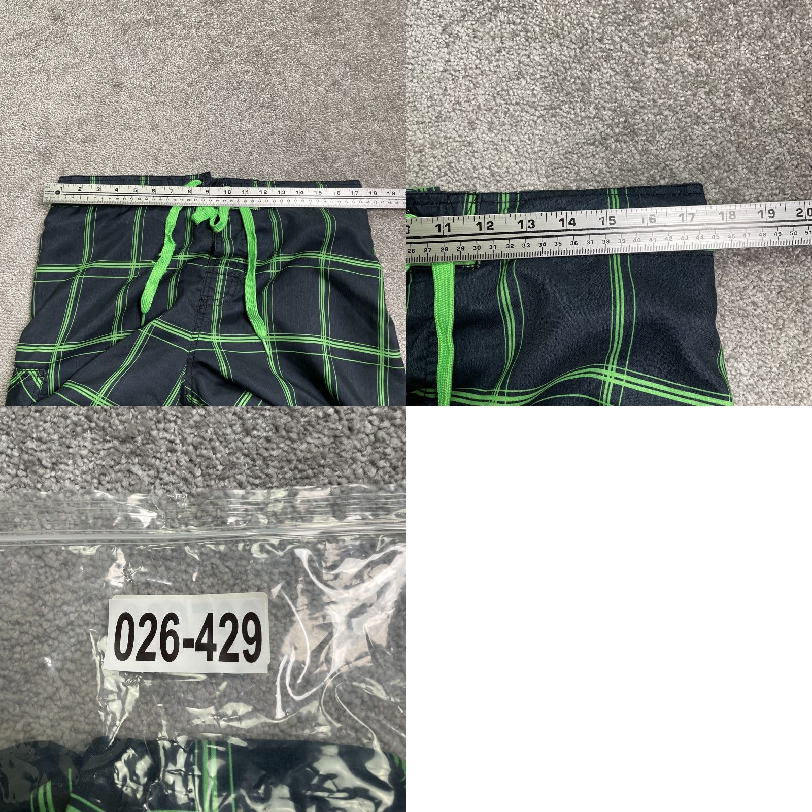 Ocean Pacific Ocean Pacific Bottom Mens Large Water Shorts Black Green Drawstring Swim Trunks Size US 33 - 9 Thumbnail
