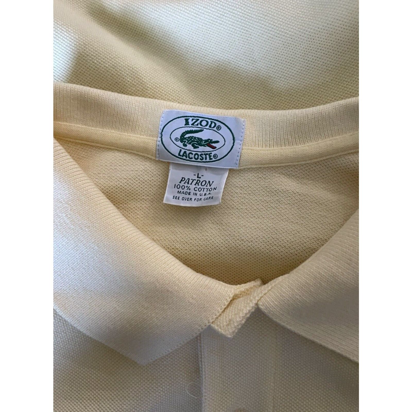 Izod VINTAGE Izod Lacoste Patron Polo Shirt Mens L Golf 100% Cotton Kona Hilton Resort Yellow Polo Mens L 90s/Event/Football Size US L / EU 52-54 / 3 - 5 Thumbnail