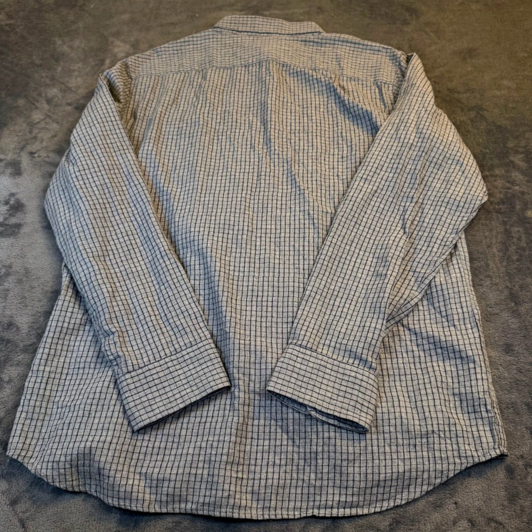 Banana Republic Banana Republic Shirt Button-Up Check Windowpane Cotton Mens Large Grey Navy Windowpane Check Shirt Mens Large Size US L / EU 52-54 / 3 - 4 Thumbnail