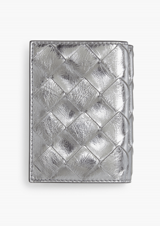 Bottega Veneta o1n1vont1125 Size: OS / Tiny Tri-Fold Wallet in Silver Size ONE SIZE - 2 Thumbnail
