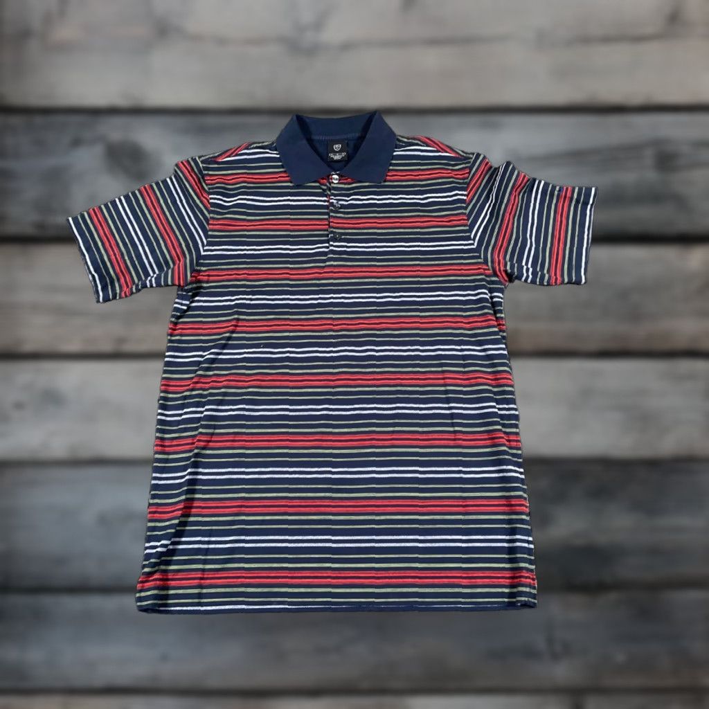 Nike Nike Golf Polo Shirt Mens Large Dark Blue Red Striped Embroidered Cotton Polo Shirt Golf Size US M / EU 48-50 / 2 - 1 Thumbnail