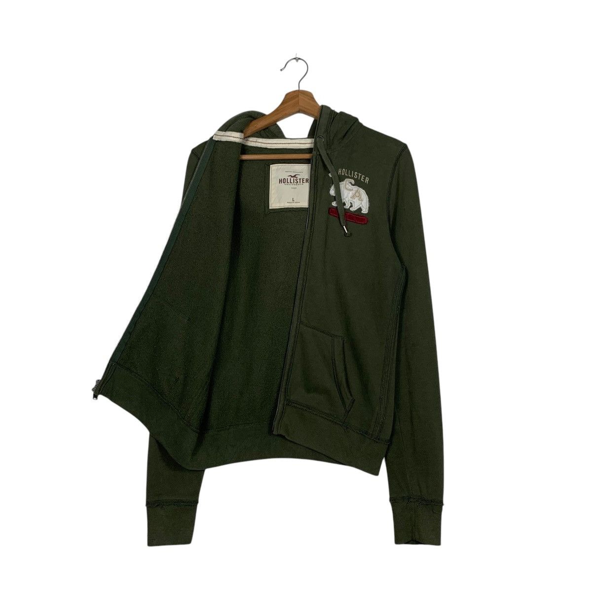 Hollister HOLLISTER Green Zipper Hoodies Sweatshirt #1988-C86 Size L / US 10 / IT 46 - 10 Thumbnail