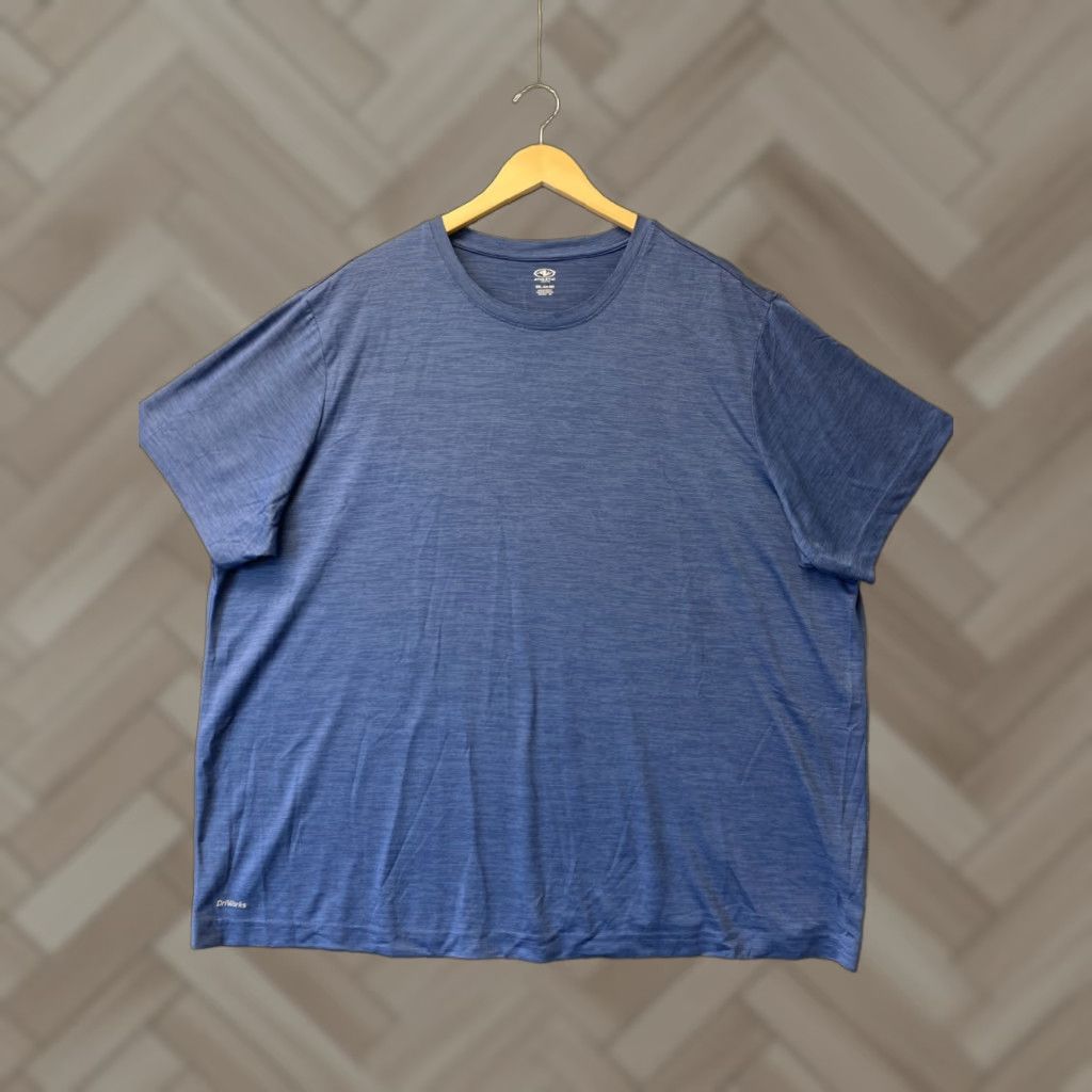 Athletic Works Athletic Works DriWorks Knit Shirt 3 XL Blue Short Sleeve Crew Neck Men T-Shirt Size US XXL / EU 58 / 5 - 1 Thumbnail