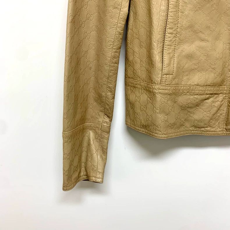 Gucci Gucci Double G full-print khaki leather jacket 2504-Nextarr Size M / US 6-8 / IT 42-44 - 7 Thumbnail
