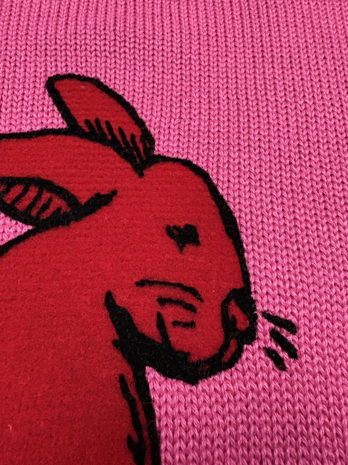 Fiorucci Fiorucci Pink Bunny Knit Sweater Wool Blend V Neck XL Y2K Size XL / US 12-14 / IT 48-50 - 8 Thumbnail