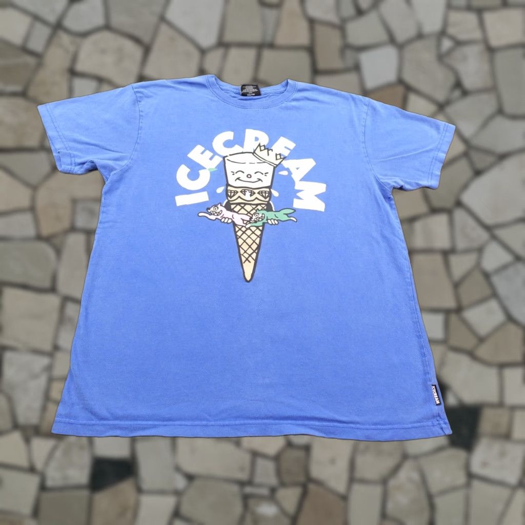 Vintage Icecream T-Shirt Mens XL Blue Cone Running Dogs Graphic Print Streetwear Skater BBC Tee Hip Hop Mens Size US XL / EU 56 / 4 - 1 Thumbnail