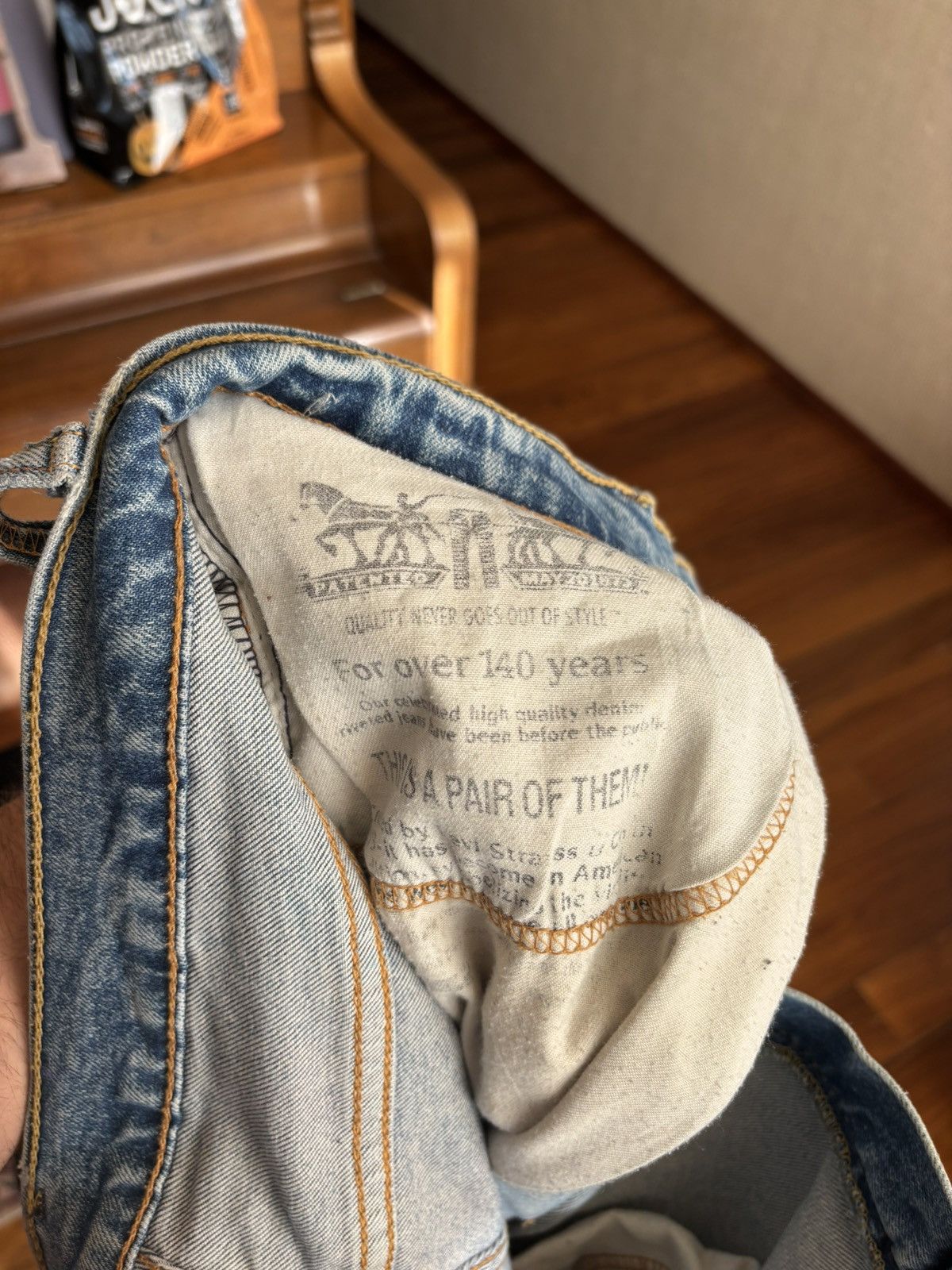 Levi's Levis~~ Art paint handcrafted jeans Size US 32 / EU 48 - 3 Thumbnail