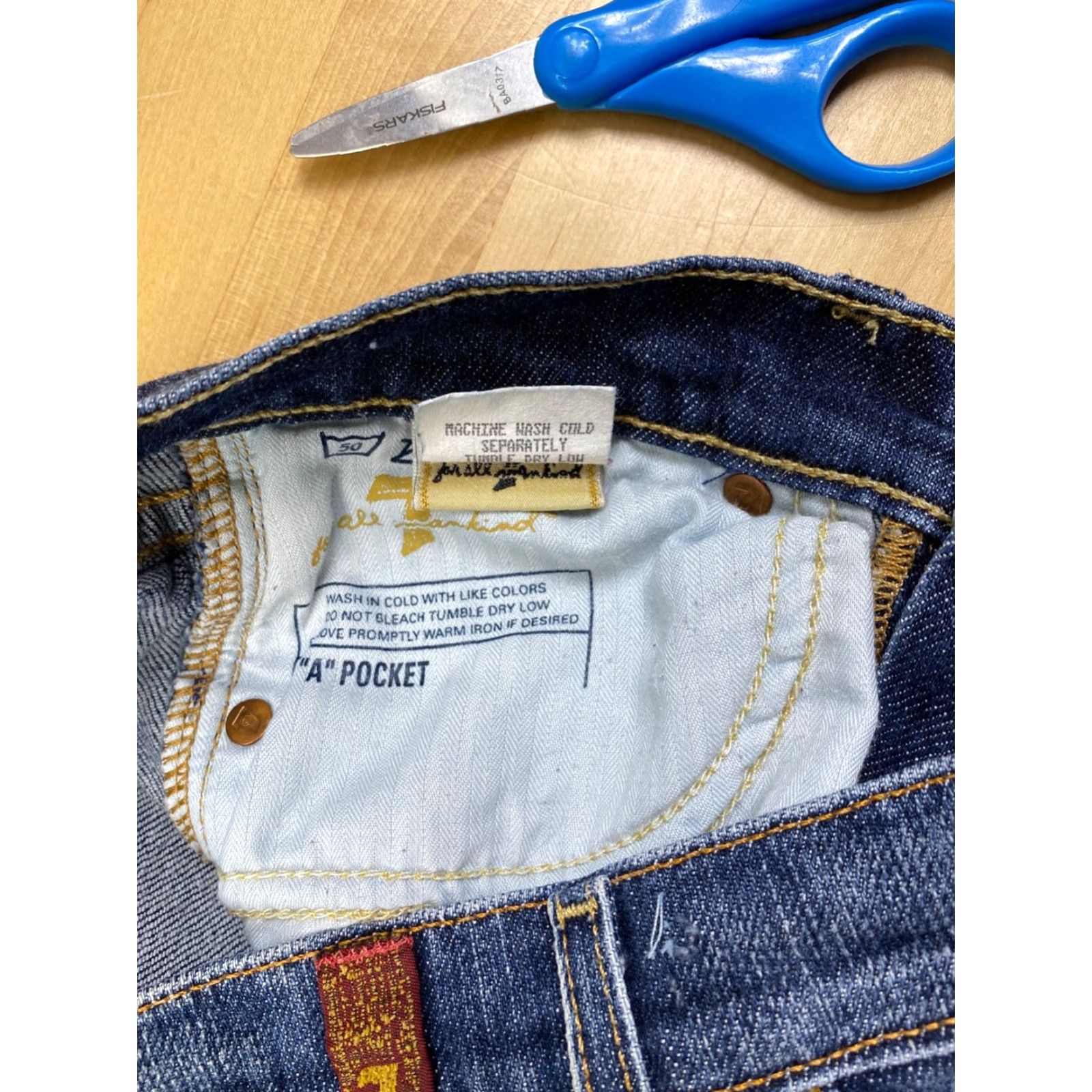7 For All Mankind VINTAGE 7 for all Mankind Jeans Women 12 Blue Dark Wash A Pocket Bootcut Denim Size 34" / US 12 / IT 48 - 6 Thumbnail