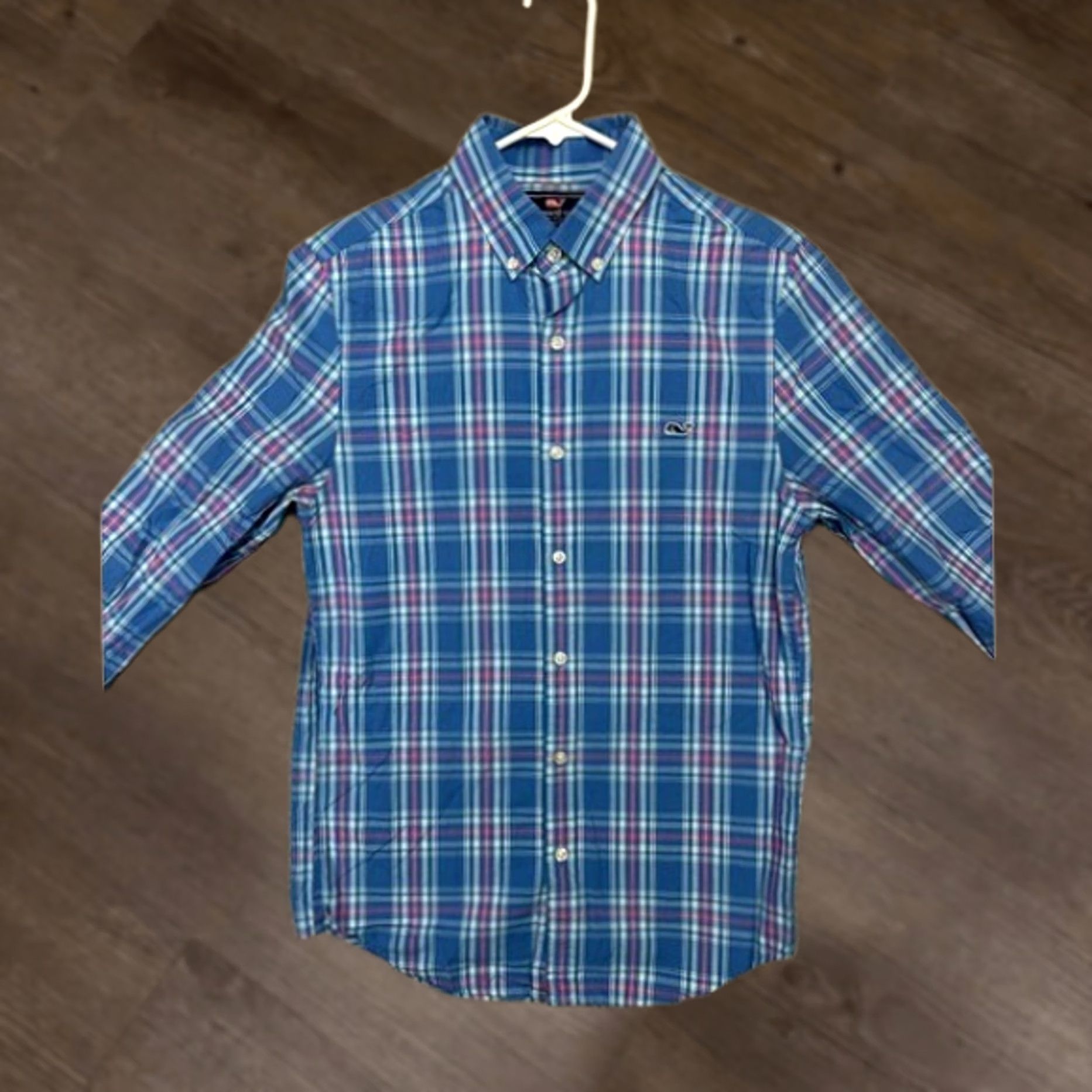 Vineyard Vines Vineyard Vines Button Down Shirt Adult XS Whale Blue Pink Tartan Plaid Slim Mens Size US XS / EU 42 / 0 - 1 Thumbnail