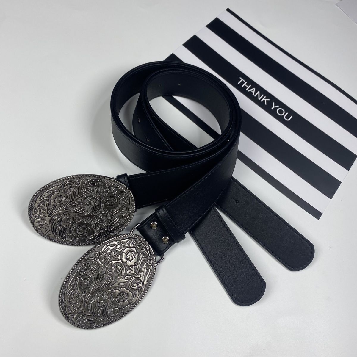 Designer Vibe Vintage Belt Riveted Belts Menswear Accessories Size ONE SIZE - 5 Thumbnail