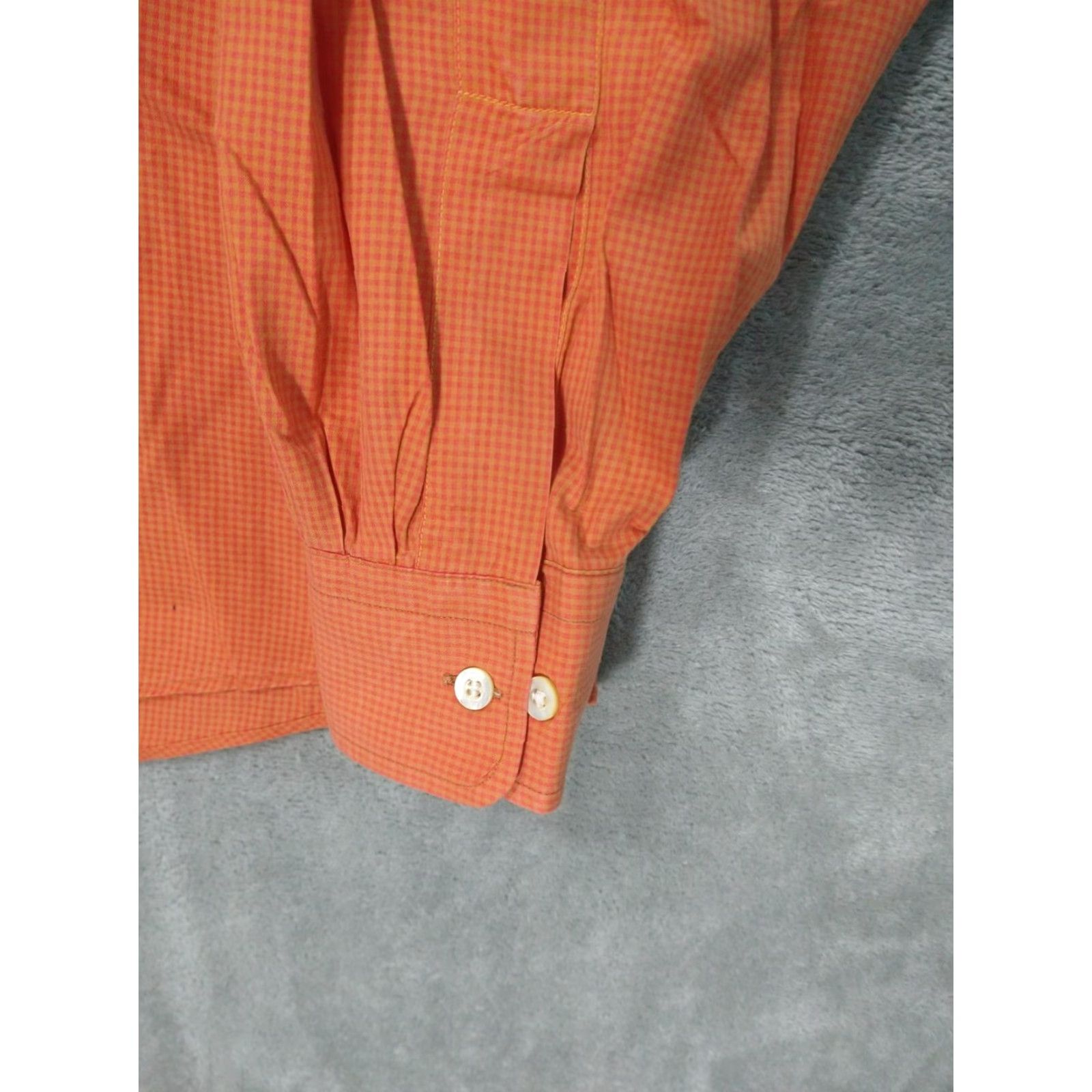 Vintage VINTAGE Bullock & Jones Shirt Mens XL Orange Checks Button-Down Long Sleeve Casual USA Size US XL / EU 56 / 4 - 3 Thumbnail