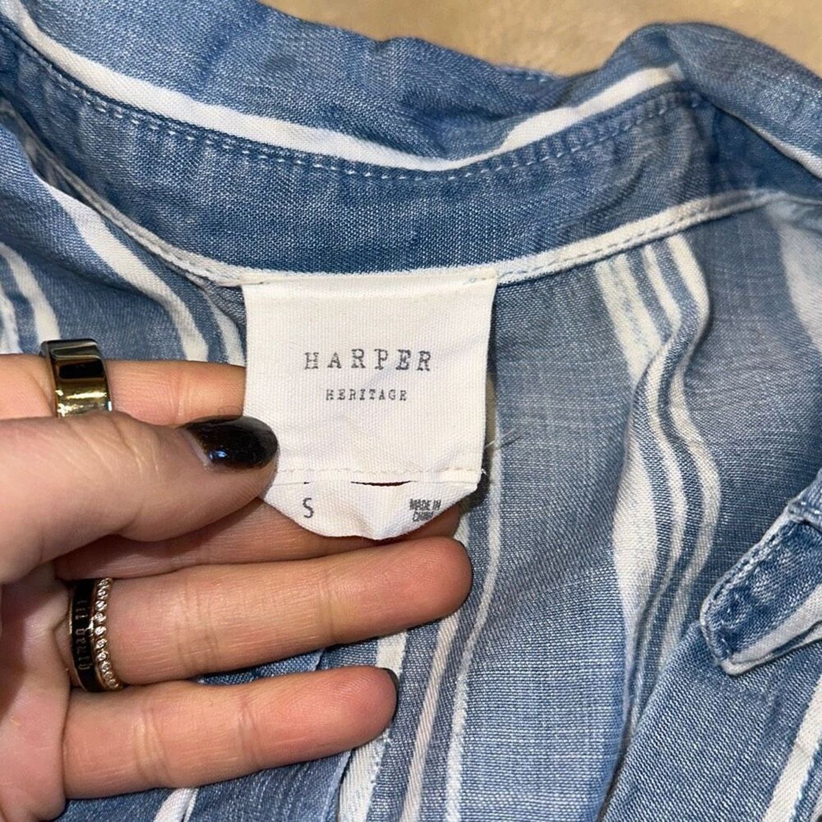 Other Harper Heritage Blue & White Stripe Collared Tank Top | Sz S Size S / US 4 / IT 40 - 4 Thumbnail