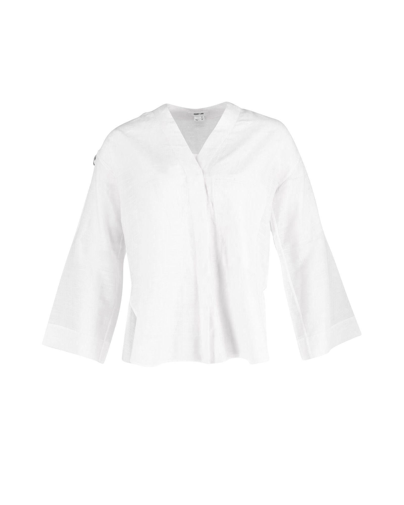 image of Oversized White Cotton Blouse With Long Sleeves By Helmut Lang, Women's (Size XS)