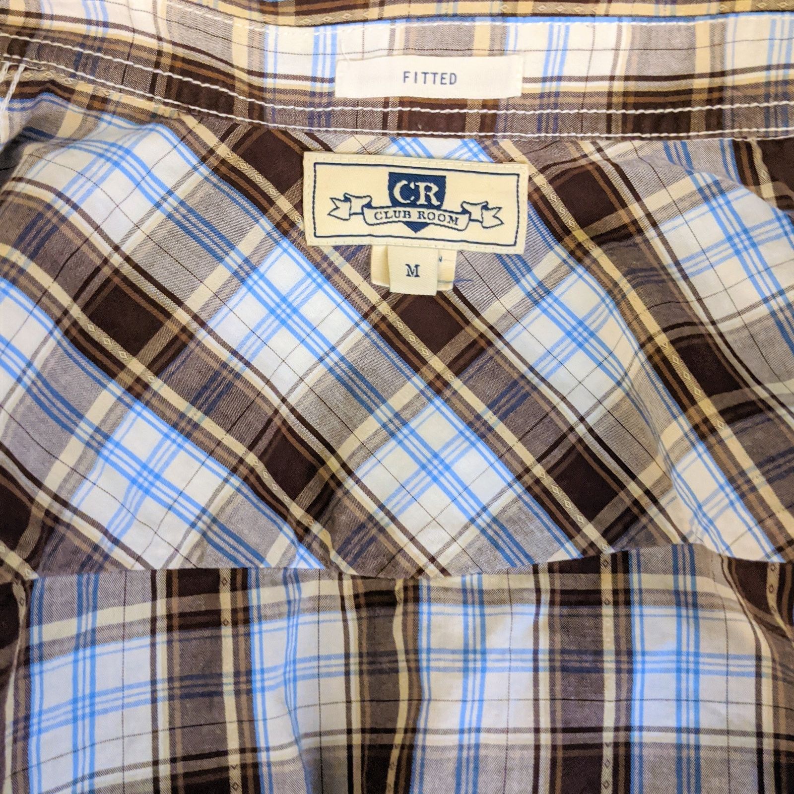 Club Room Club Room Men's Long Sleeve Button Shirt Brown Plaid Medium Size US M / EU 48-50 / 2 - 4 Thumbnail