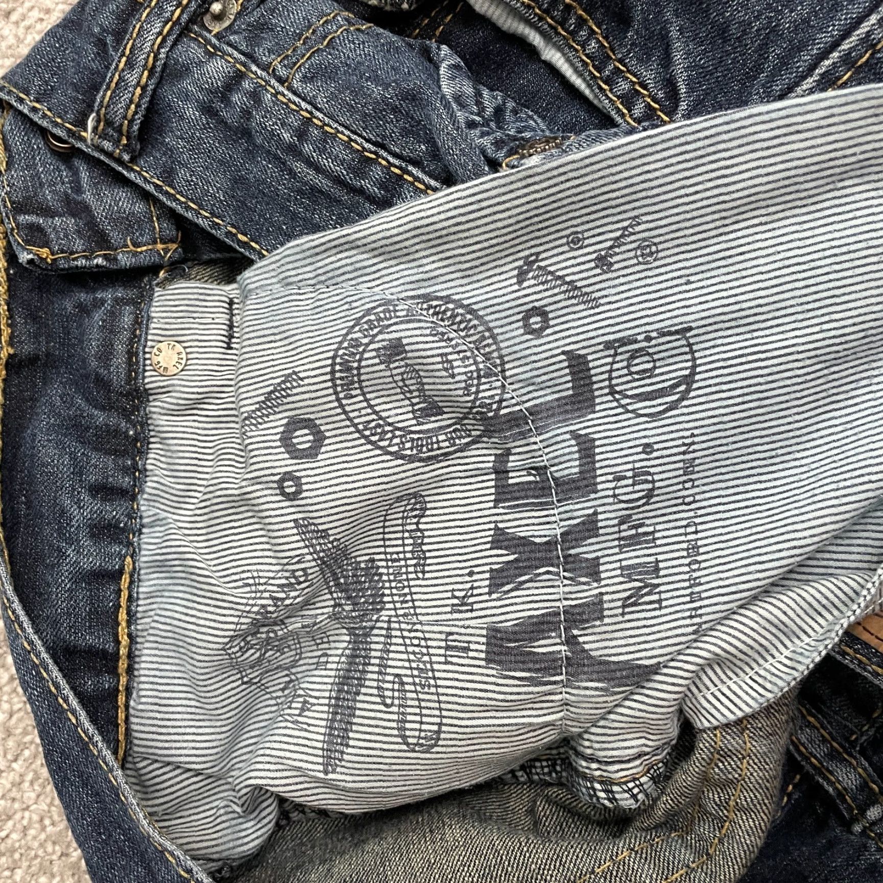 Denime Axel Jeans Denim Blue Dark Wash Mid Rise 32x30 Cotton Regular Womens Straight 5-Pocket Design Classic City USA (Mens) Size 24" / US 00 / IT 34 - 6 Thumbnail
