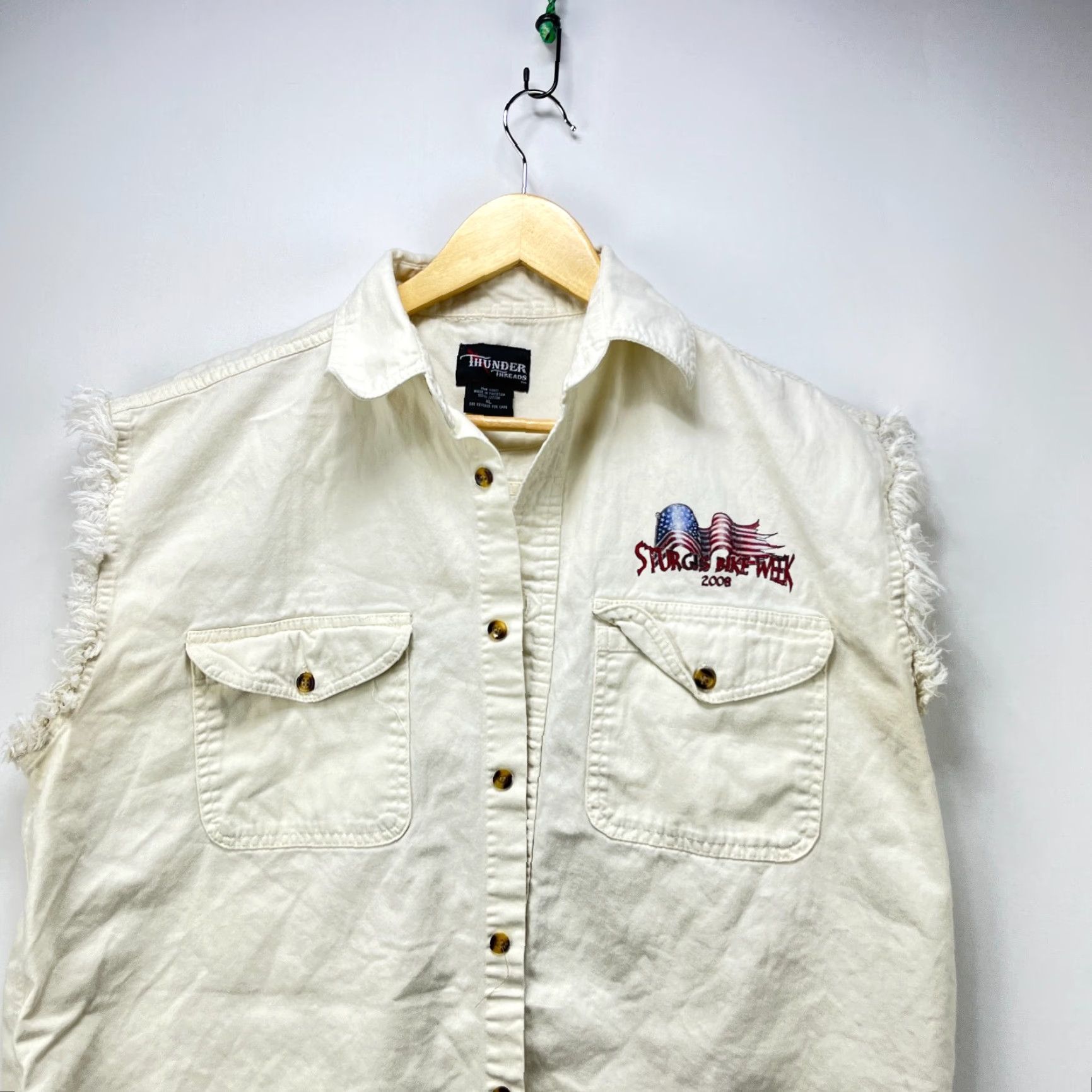 Harley Davidson VINTAGE Harley-Davidson Y2K Sturgis Bike Week Flames Sleeveless Button Up Shirt USA XL Bi Size US XL / EU 56 / 4 - 5 Thumbnail