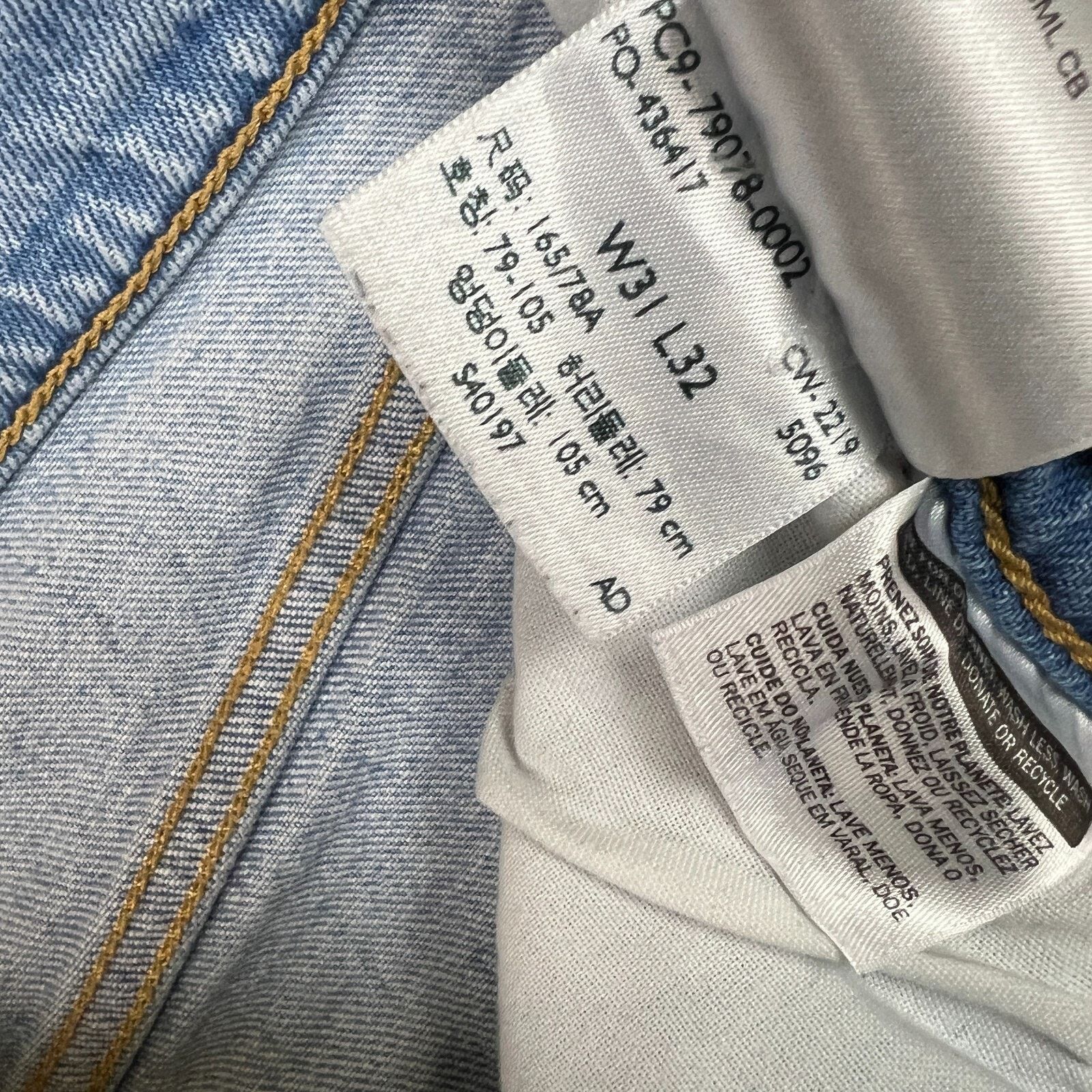 Levi's × Vintage Levi's Ribcage Straight Jeans High Rise Distressed Denim Size 31" - 14 Thumbnail