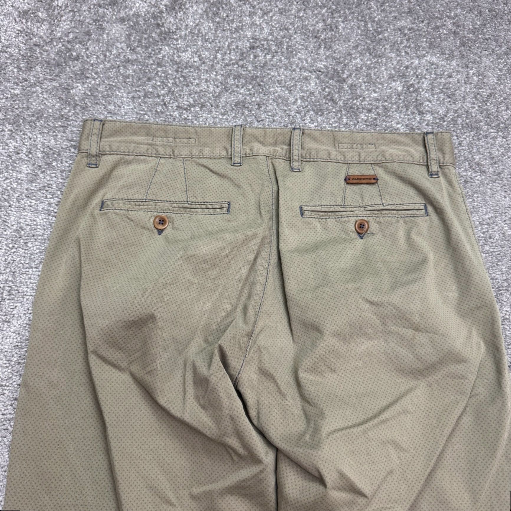 Vintage ALBERTO Slim Pants Mens Khakis 30x32 Brown Cotton Blend Flat Front Straight Vintage No Size US 30 / EU 46 - 3 Thumbnail