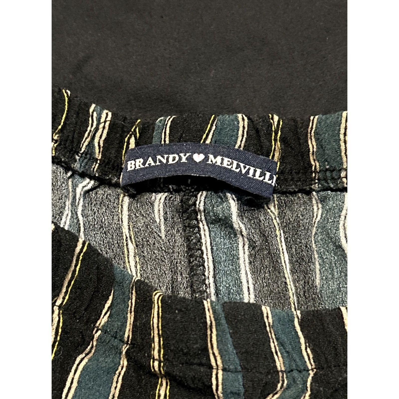 Brandy Melville Brandy Melville Women's Multicolor Striped Viscose Pants Elastic Waist Regular Fit Ankle Size 42" / US 20 - 2 Thumbnail