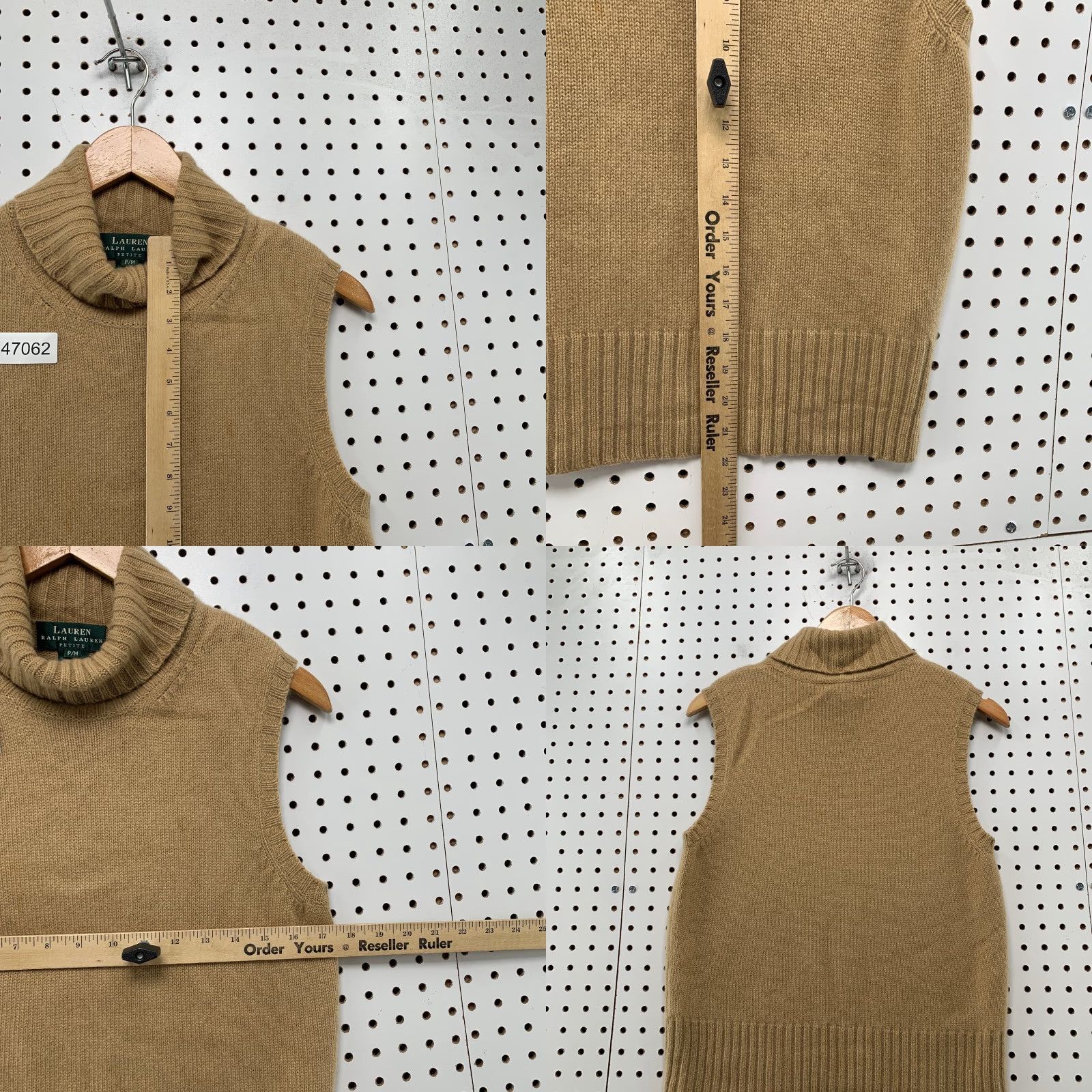 Ralph Lauren Lauren Ralph Lauren Sweater Petites PM Womens Brown 100% Cashmere Sleeveless Vest Turtleneck Knit Pullover Size M / US 6-8 / IT 42-44 - 8 Thumbnail