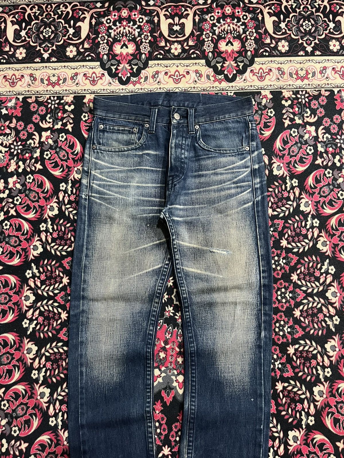 Japanese Brand Vintage Blue Label United Arrows Whisker Blue Faded Jeans Size US 30 / EU 46 - 3 Thumbnail