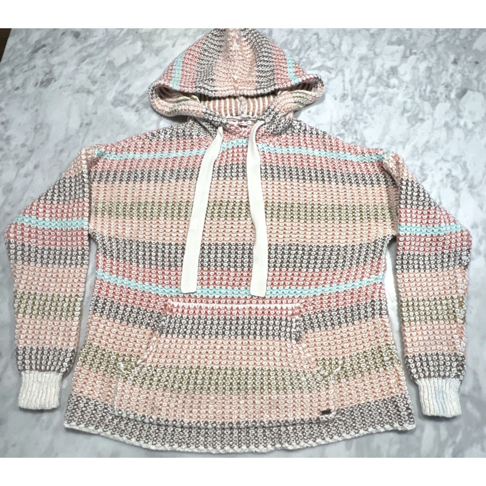 O'Neill O’Neill Bailynn Hooded Sweater Women’s Size Small Drawstring Pocket Knit Beach Hooded Knit Multicolor Logo Casual Beach Size S / US 4 / IT 40 - 2 Thumbnail