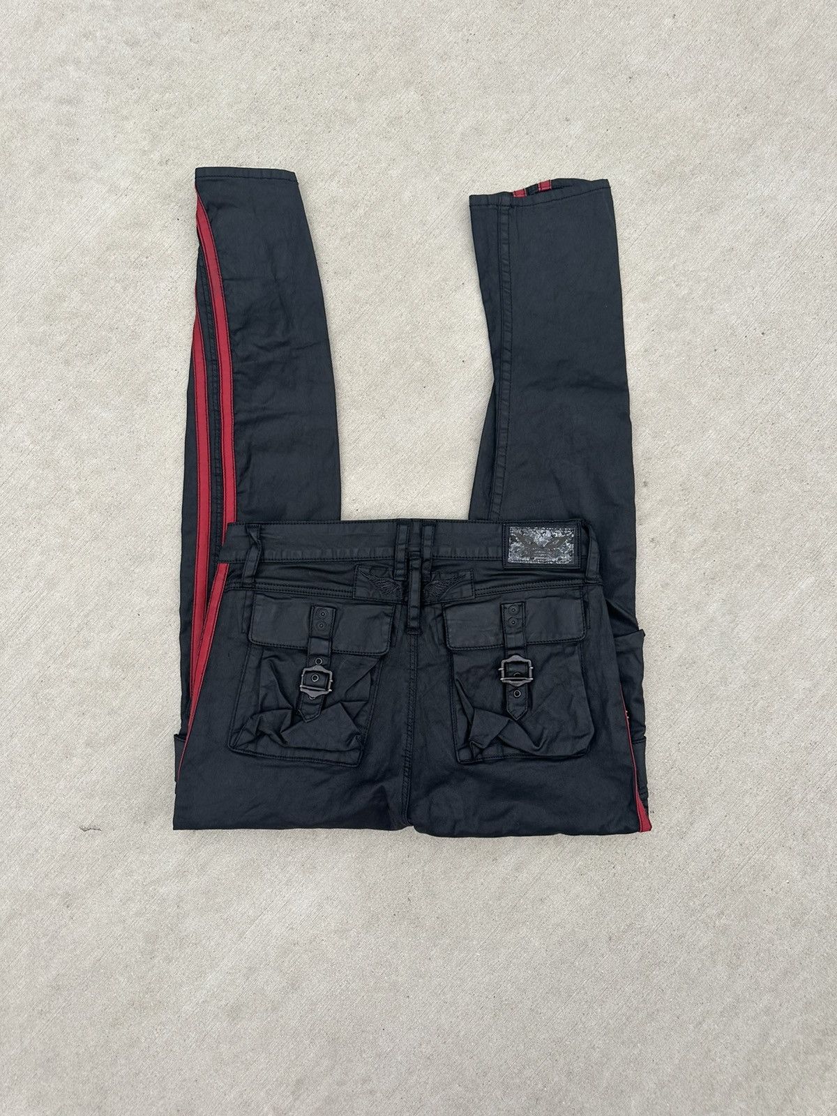 Leather × Robins Jeans Rare Robin Jeans Leather cargo size 24 women Size 24" / US 00 / IT 34 - 2 Thumbnail