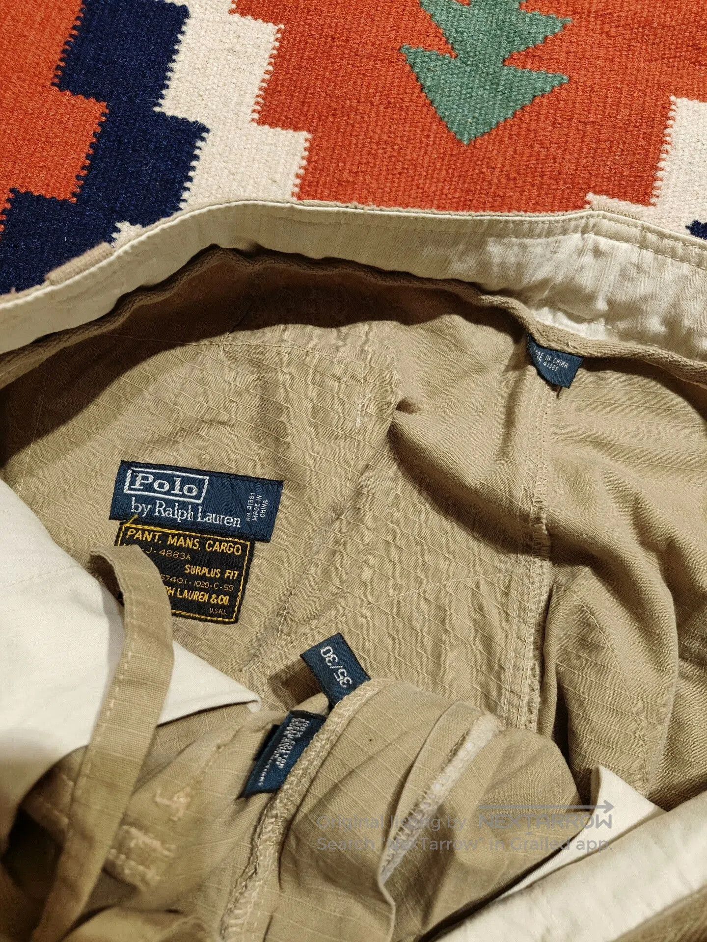 VINNY's Vintage Polo Ralph Lauren Cargo Pants. Size US 35 - 6 Thumbnail