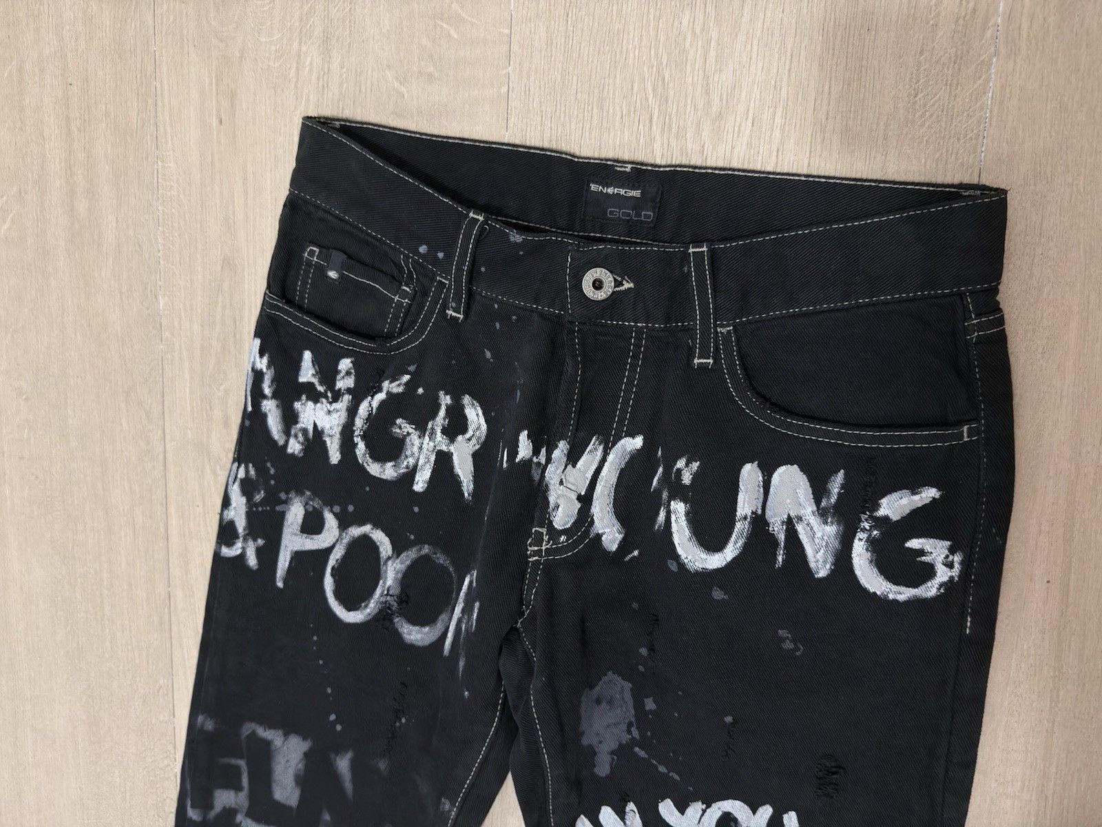 Energie Energie Mens Jeans Trousers Paint Print y2k Distressed Mens Size US 30 / EU 46 - 8 Thumbnail