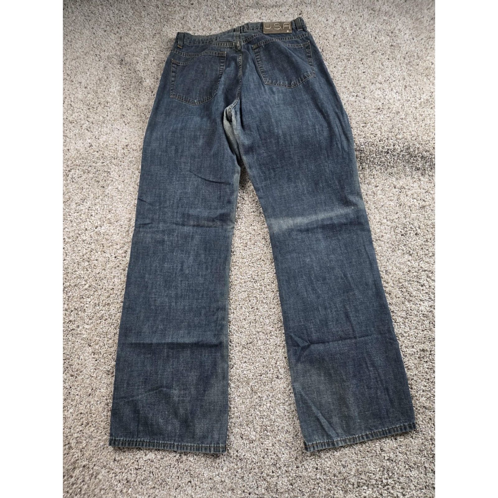 John Varvatos John Varvatos Jeans Mens 36x32 Blue Denim Straight Leg Baggy Fit Medium Wash 5-Pocket Distressed Regular Modern Rock USA Jeans Mens Size US 36 / EU 52 - 6 Thumbnail