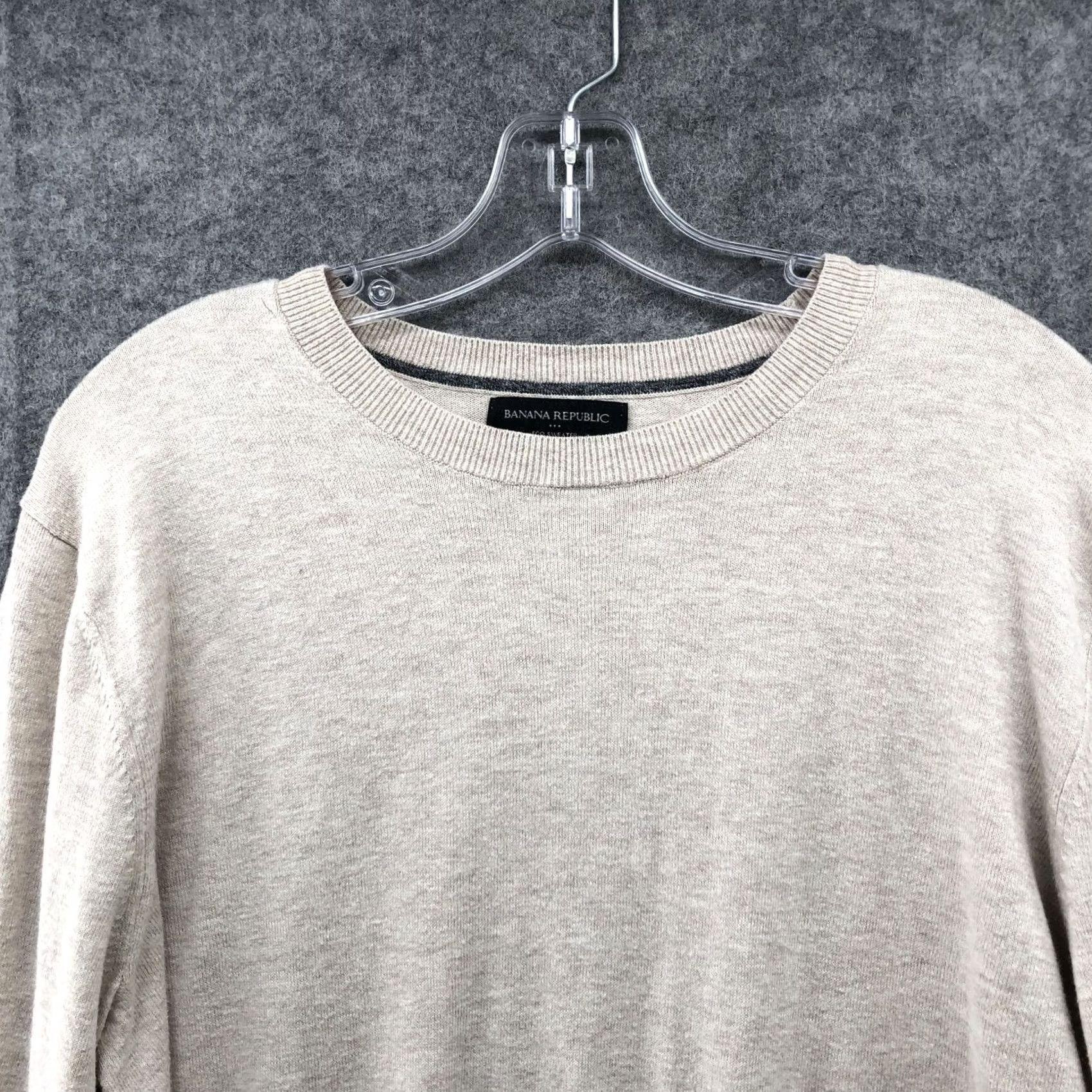 Banana Republic Banana Republic Eco Sweater Men XL Crewneck Lightweight Beige Cream Cotton Blend Pullover Knit Long Sleeve Size US XL / EU 56 / 4 - 3 Thumbnail