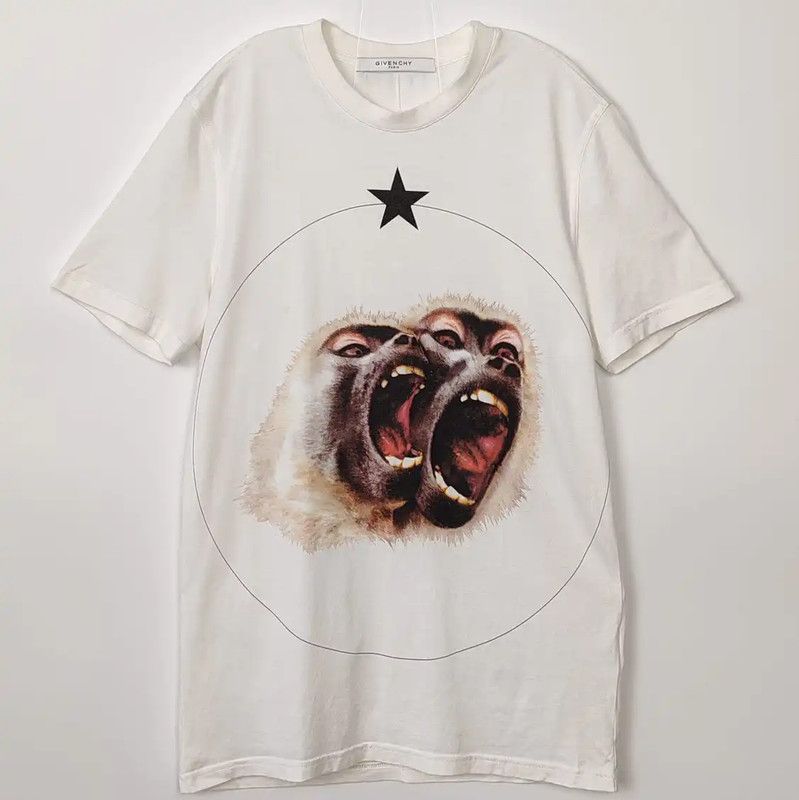 Givenchy Givenchy White Cotton Men's T-Shirt with Graphic Print 0089 Size US XS / EU 42 / 0 - 1 Thumbnail