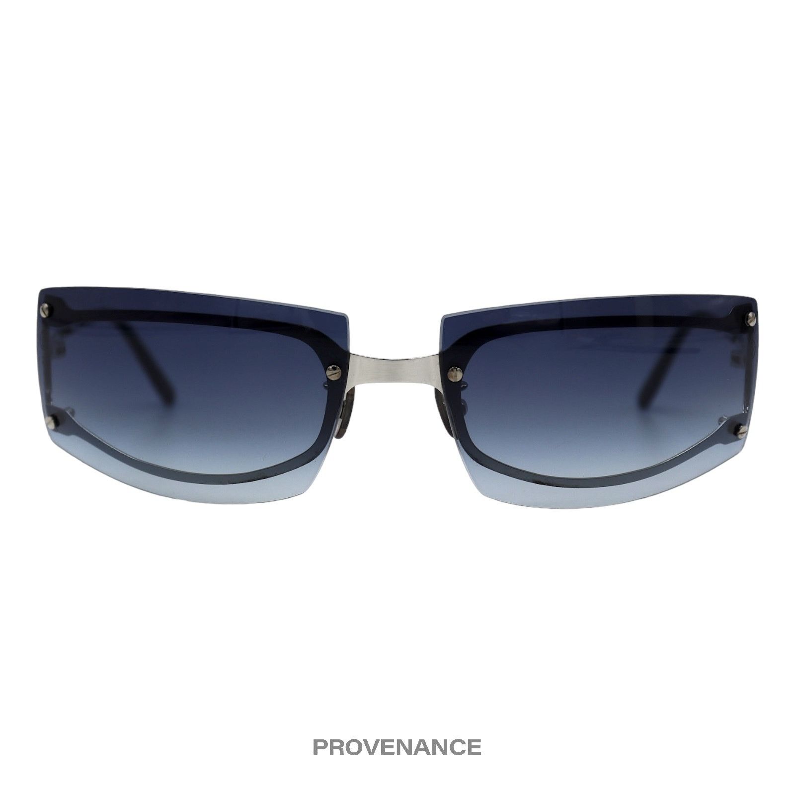 Cartier 🔴 Cartier C Decor Shield Sunglasses - Platinum Blue Size ONE SIZE - 1 Thumbnail