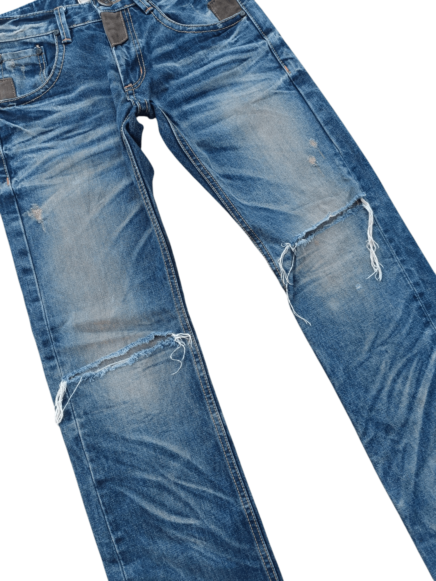 Japanese Brand Lolita 79 Jeans Distress Faded Blue Denim Size US 30 / EU 46 - 14 Thumbnail