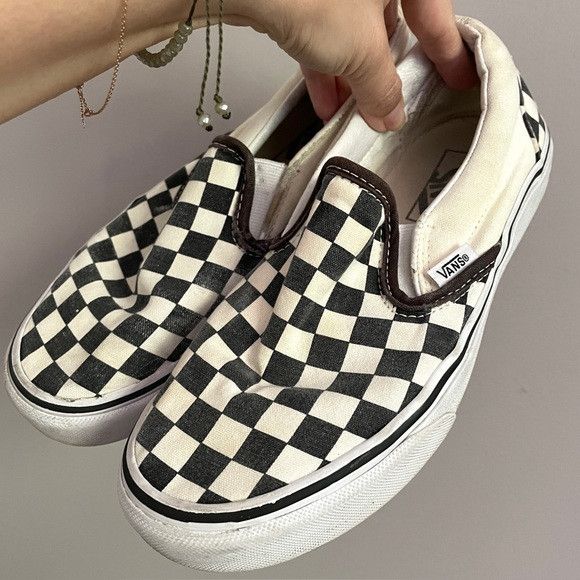 Vans Vans Black/Ecru Classic Checkerboard Slip-on Sneakers Size US 6 / IT 36 - 4 Thumbnail
